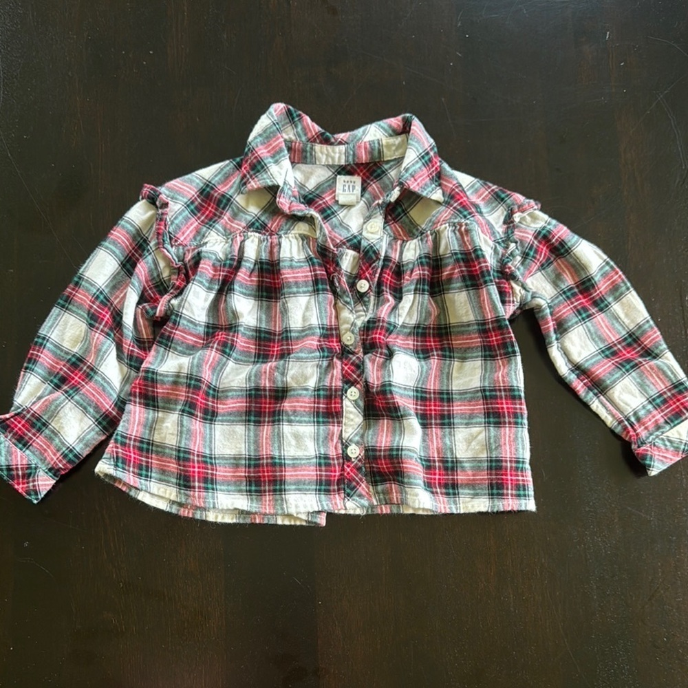 GAP Red and Green Plaid Button Down Shirt